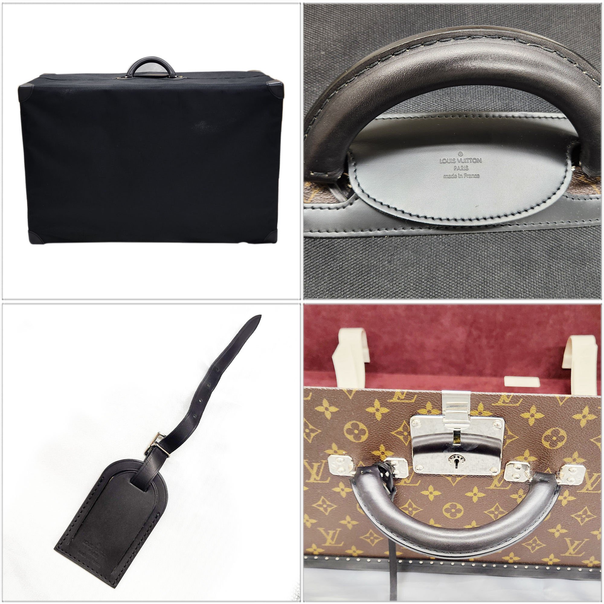 Louis Vuitton LOUISVUITTON Monogram Macassar Alzer 80 Black Canvas Leather Trunk Case Attache