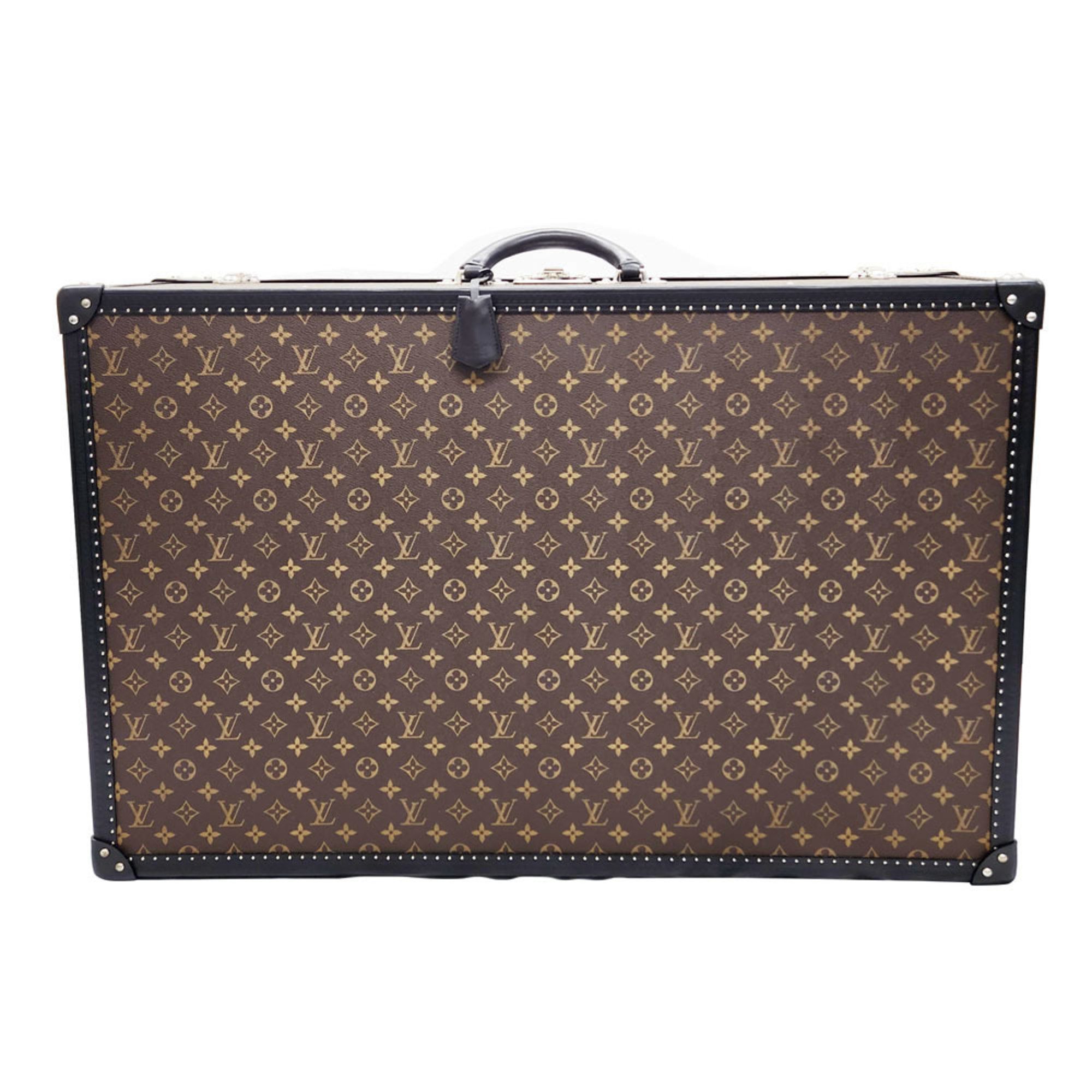 Louis Vuitton LOUISVUITTON Monogram Macassar Alzer 80 Black Canvas Leather Trunk Case Attache