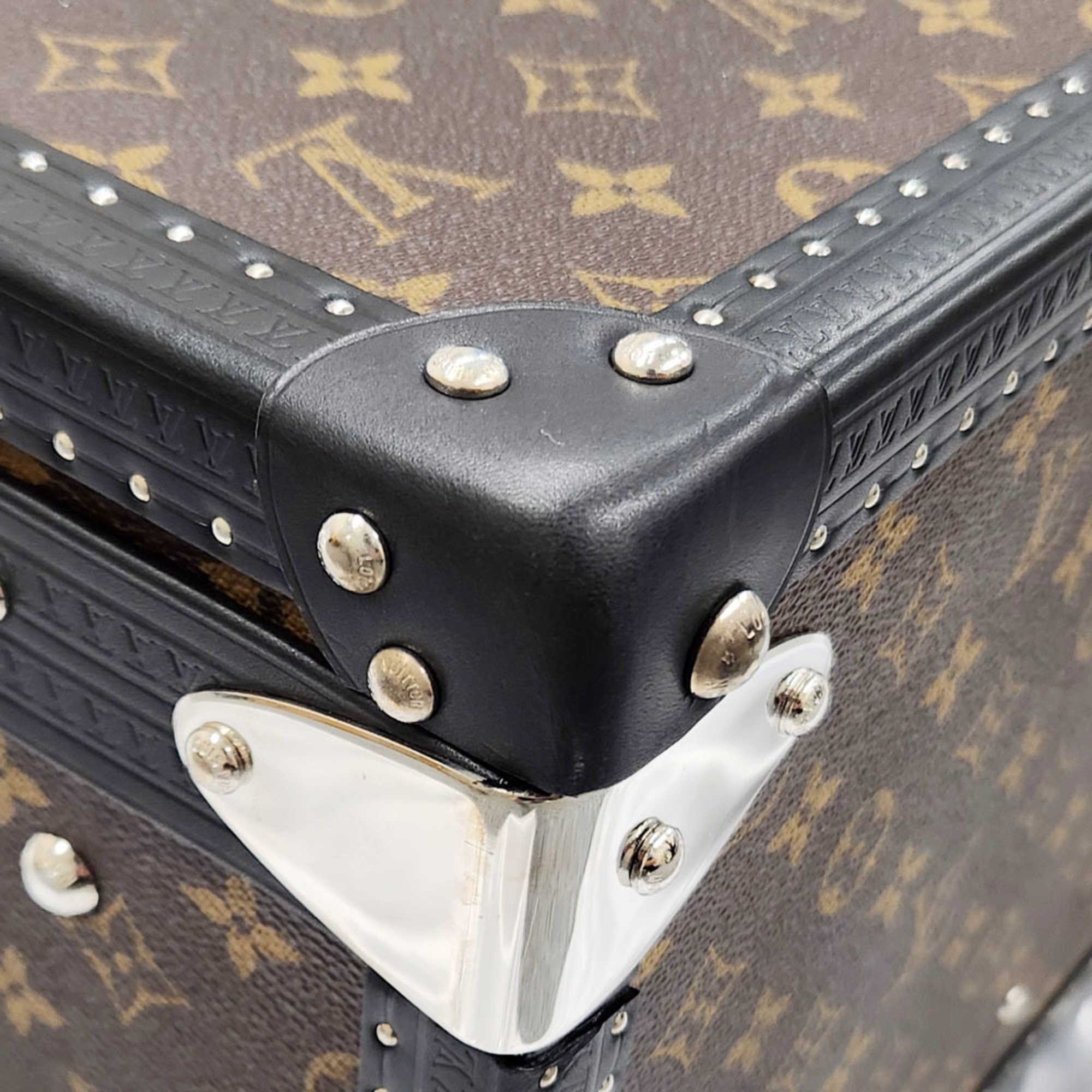 Louis Vuitton LOUISVUITTON Monogram Macassar Alzer 80 Black Canvas Leather Trunk Case Attache