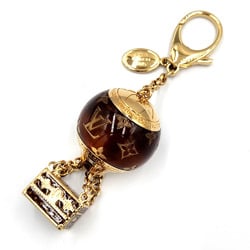 Louis Vuitton LOUISVUITTON Bijoux Sac Montgolfier M66370 Gold Brown Bag Charm Key Holder Ring Balloon Motif Trunk Women Men Unisex