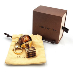 Louis Vuitton LOUISVUITTON Bijoux Sac Montgolfier M66370 Gold Brown Bag Charm Key Holder Ring Balloon Motif Trunk Women Men Unisex