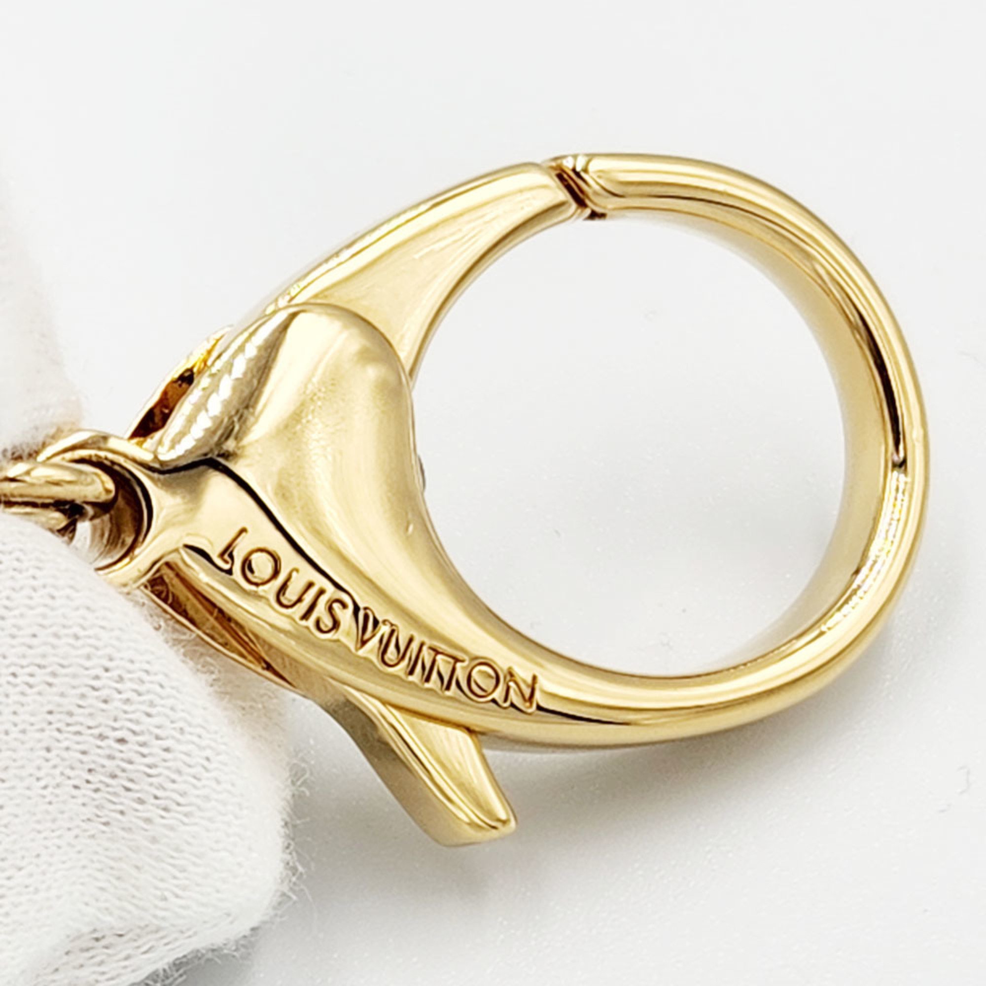 Louis Vuitton LOUISVUITTON Bijoux Sac Montgolfier M66370 Gold Brown Bag Charm Key Holder Ring Balloon Motif Trunk Women Men Unisex