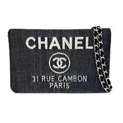 Chanel Chain Wallet Deauville Flap Canvas 24 Series CHANEL