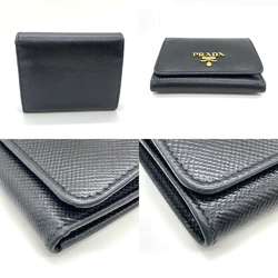 Prada Wallet Tri-fold Nero Black Compact Folding Women Men Saffiano Leather 1MH176 PRADA