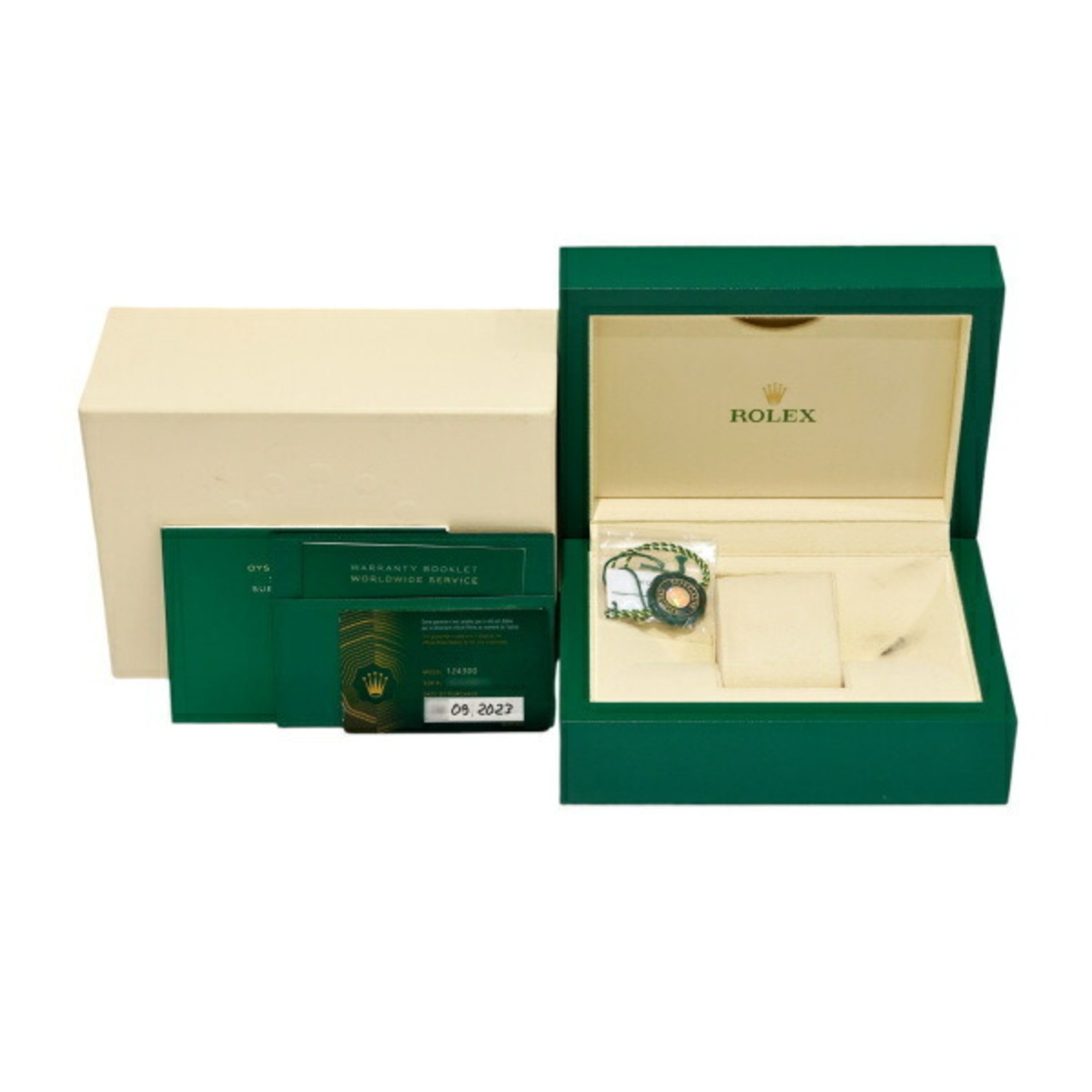 Rolex ROLEX Oyster Perpetual 41 Celebration Motif 124300 Turquoise Blue/Bar Dial Men's Watch