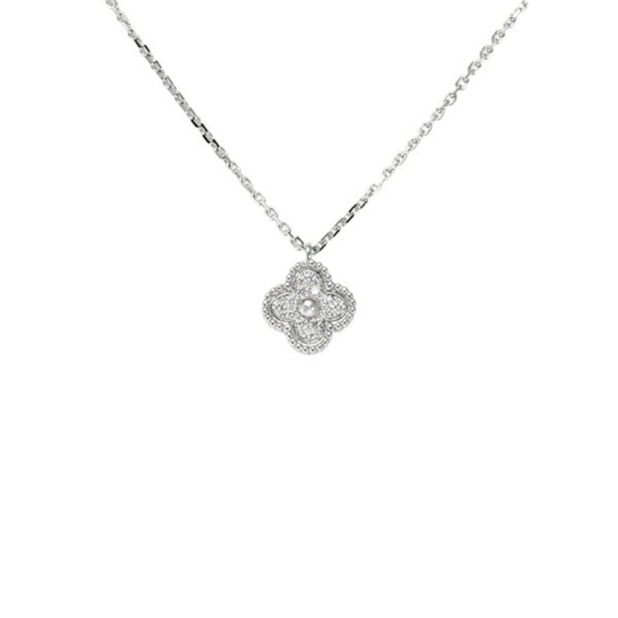 Van Cleef & Arpels Sweet Alhambra K18WG White Gold Necklace