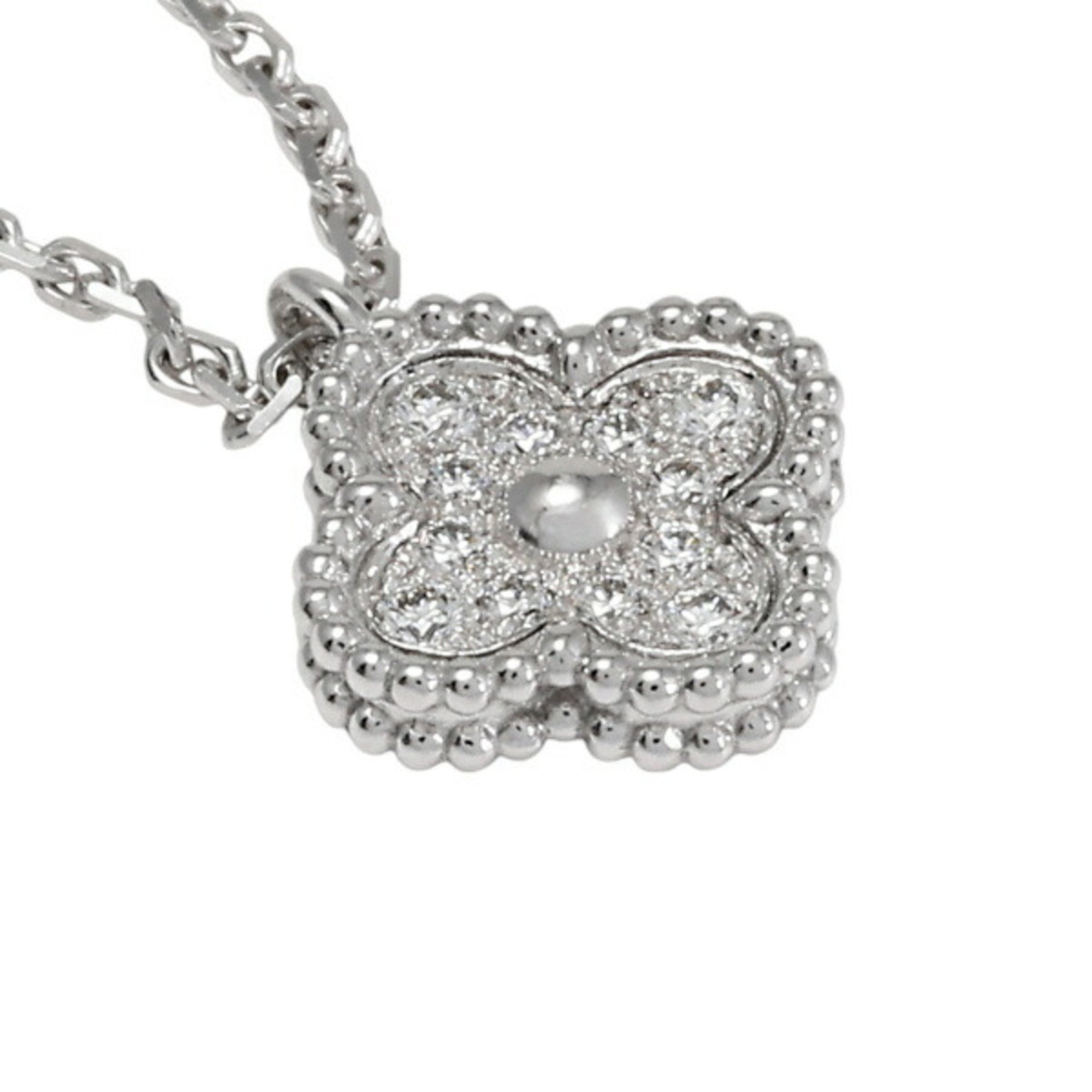 Van Cleef & Arpels Sweet Alhambra K18WG White Gold Necklace