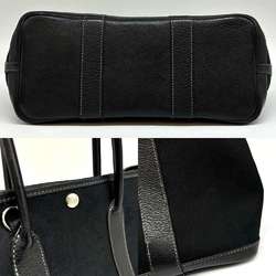 Hermes Garden TPM Handbag Shoulder Canvas x Leather Black □H Stamp HERMES