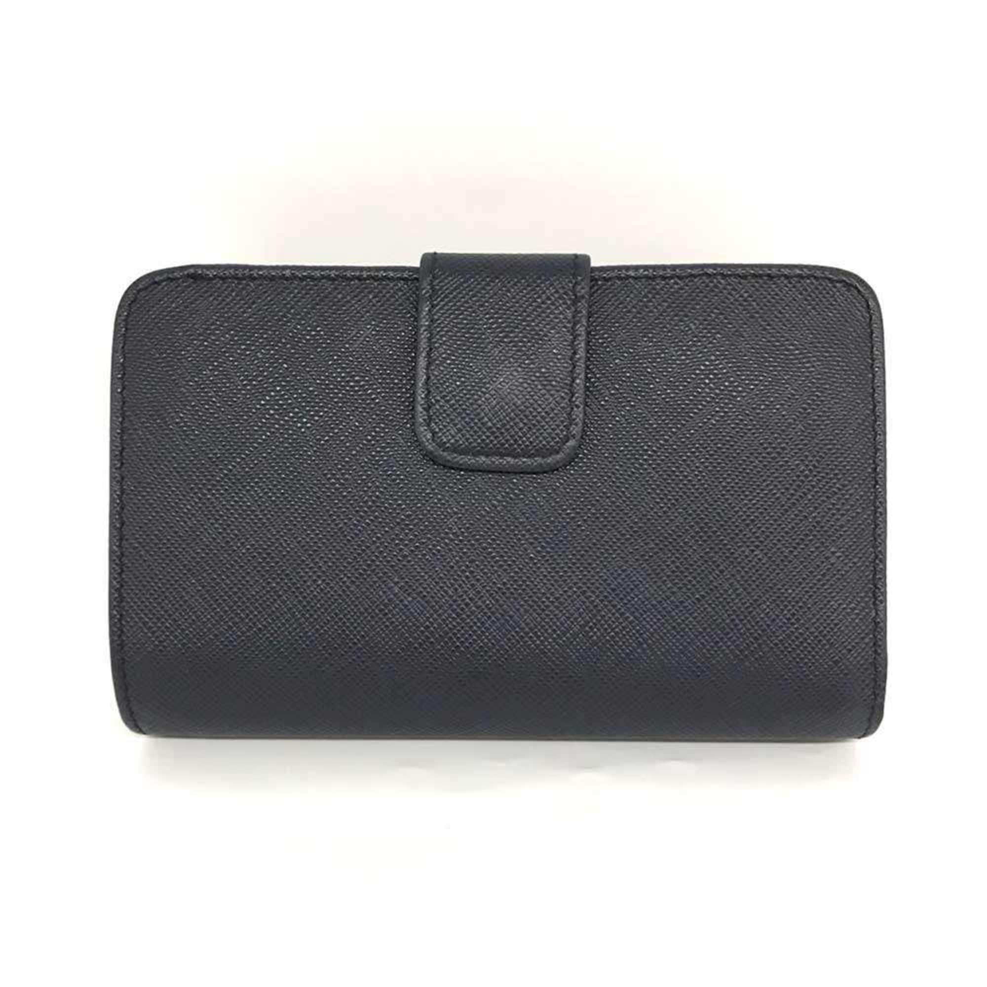 Prada Bi-fold Wallet Saffiano Leather Navy Blue 1ML225 PRADA