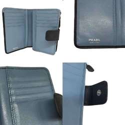 Prada Bi-fold Wallet Saffiano Leather Navy Blue 1ML225 PRADA