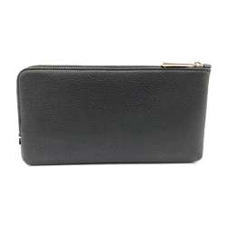 Tiffany Wallet L-shaped Long Black Zip Women Men Leather TIFFANY & Co.