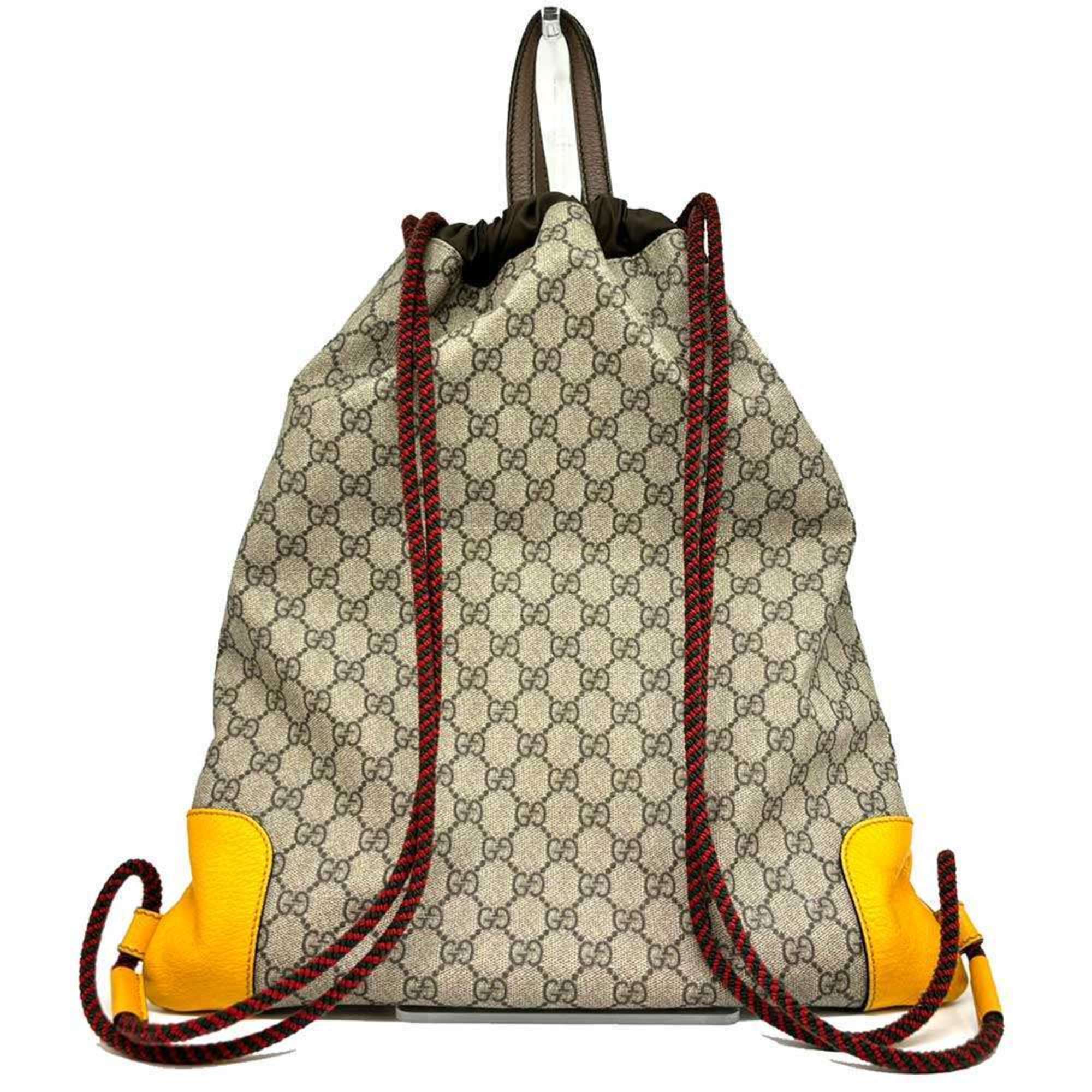 Gucci Knapsack GG Supreme Tiger Leather Beige Backpack Rucksack 473872 GUCCI