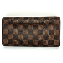 Louis Vuitton Portefeuille Sarah Damier Ebene Bi-fold Long Wallet Flap Essential N63209 LOUIS VUITTON