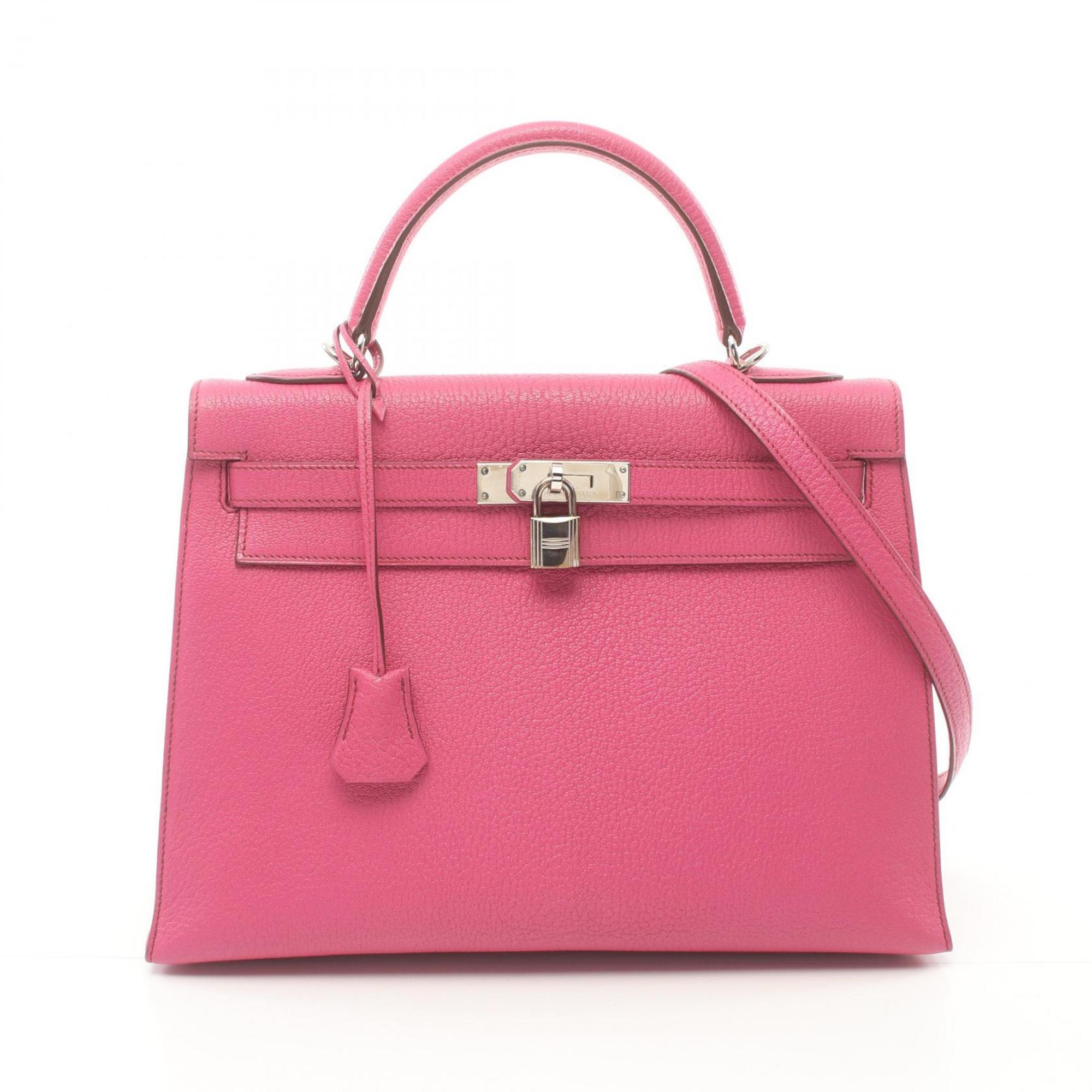 Hermes Kelly 32 Rose Purple Handbag Bag Chevre Ladies Pink