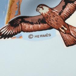 Hermes HERMES Carré 90 La Vie Precieuse de la Mediterranee Scarf Silk Women's Blue Multicolor