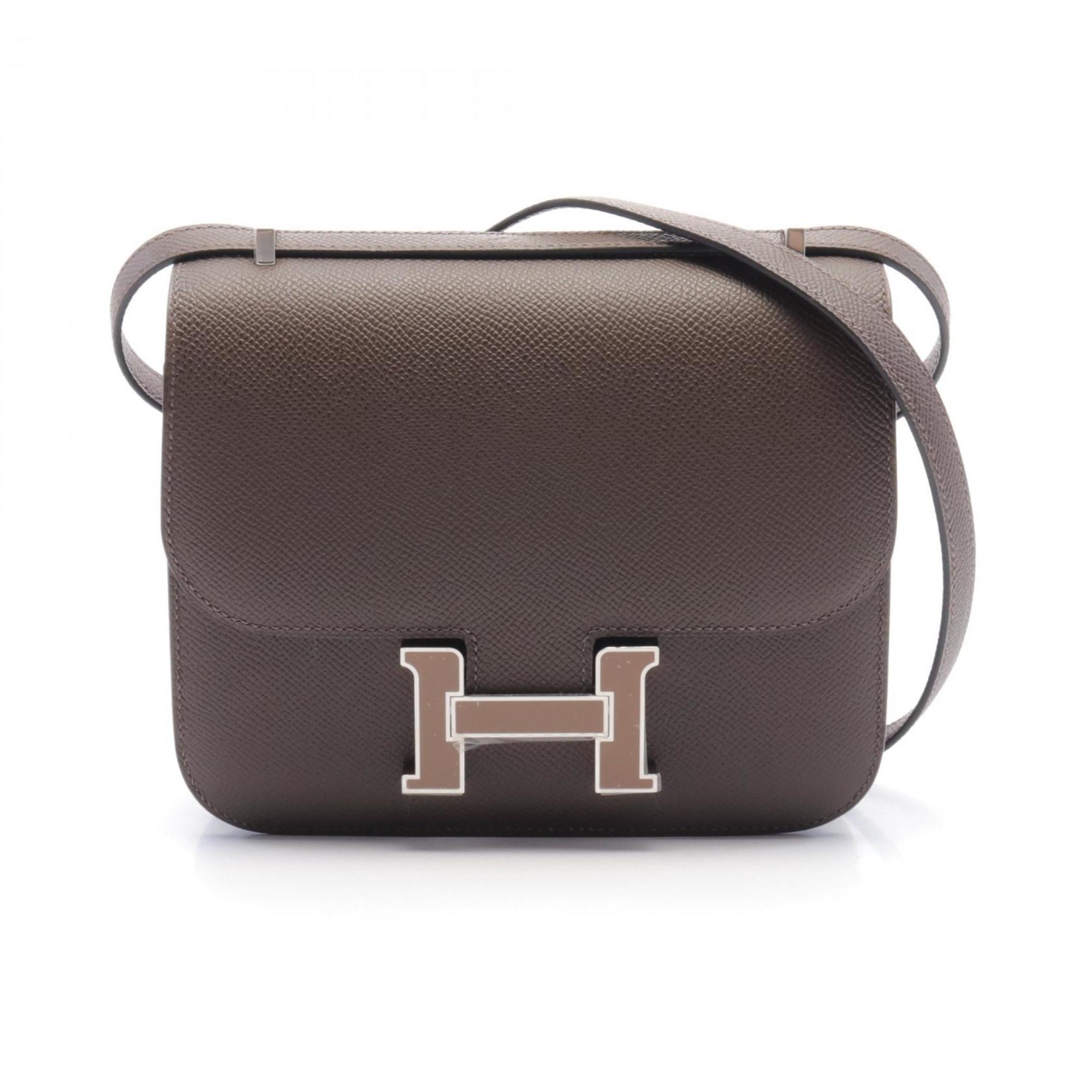 Hermes HERMES Constance Miroir Shoulder Bag Epsom Leather Women's Brown