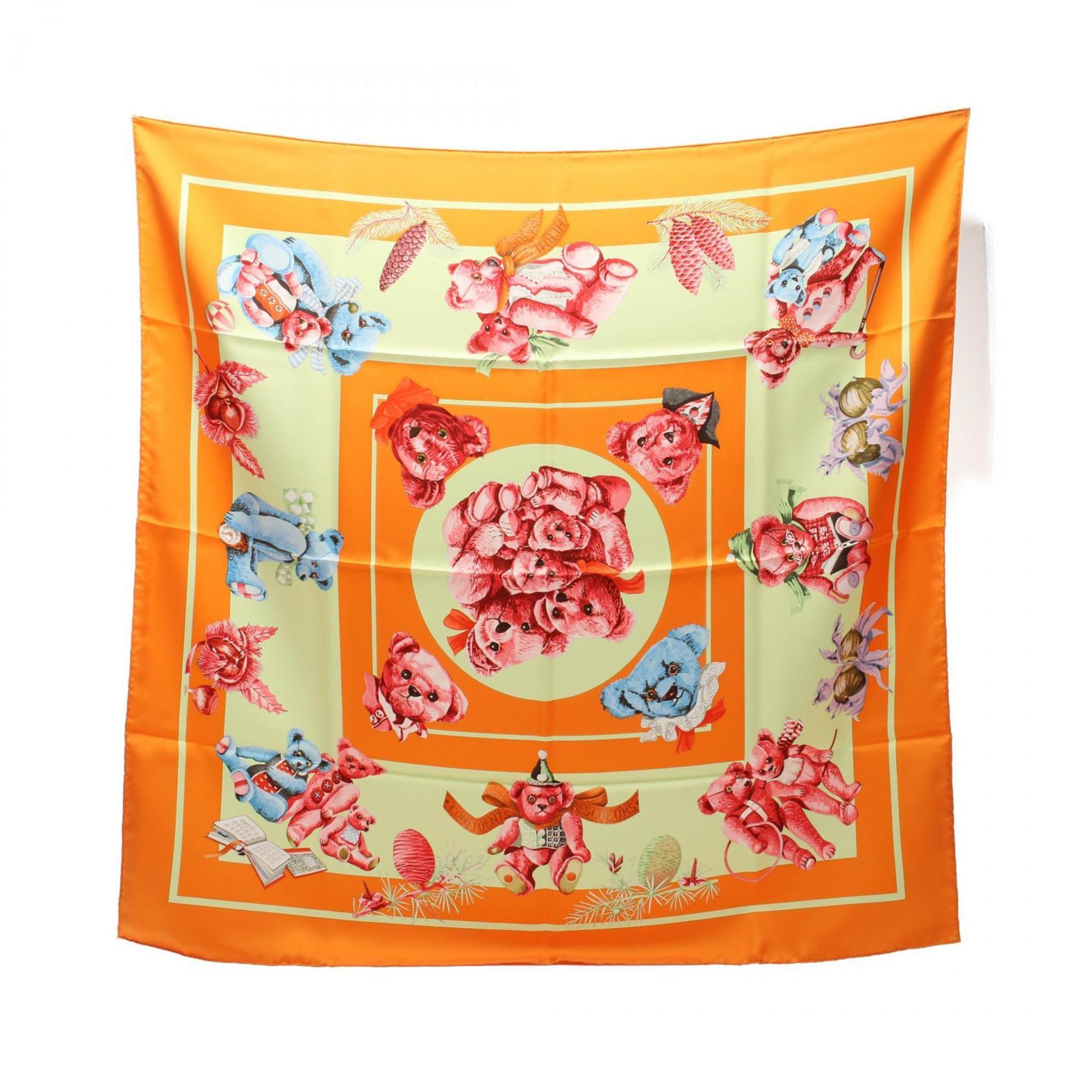 Hermes HERMES Carré 90 confidents descoeurs Scarf Silk Women's Orange Multicolor