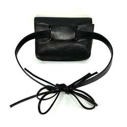 Hermes Green Shoulder Bag Waist Pouch Leather Black O Stamp HERMES