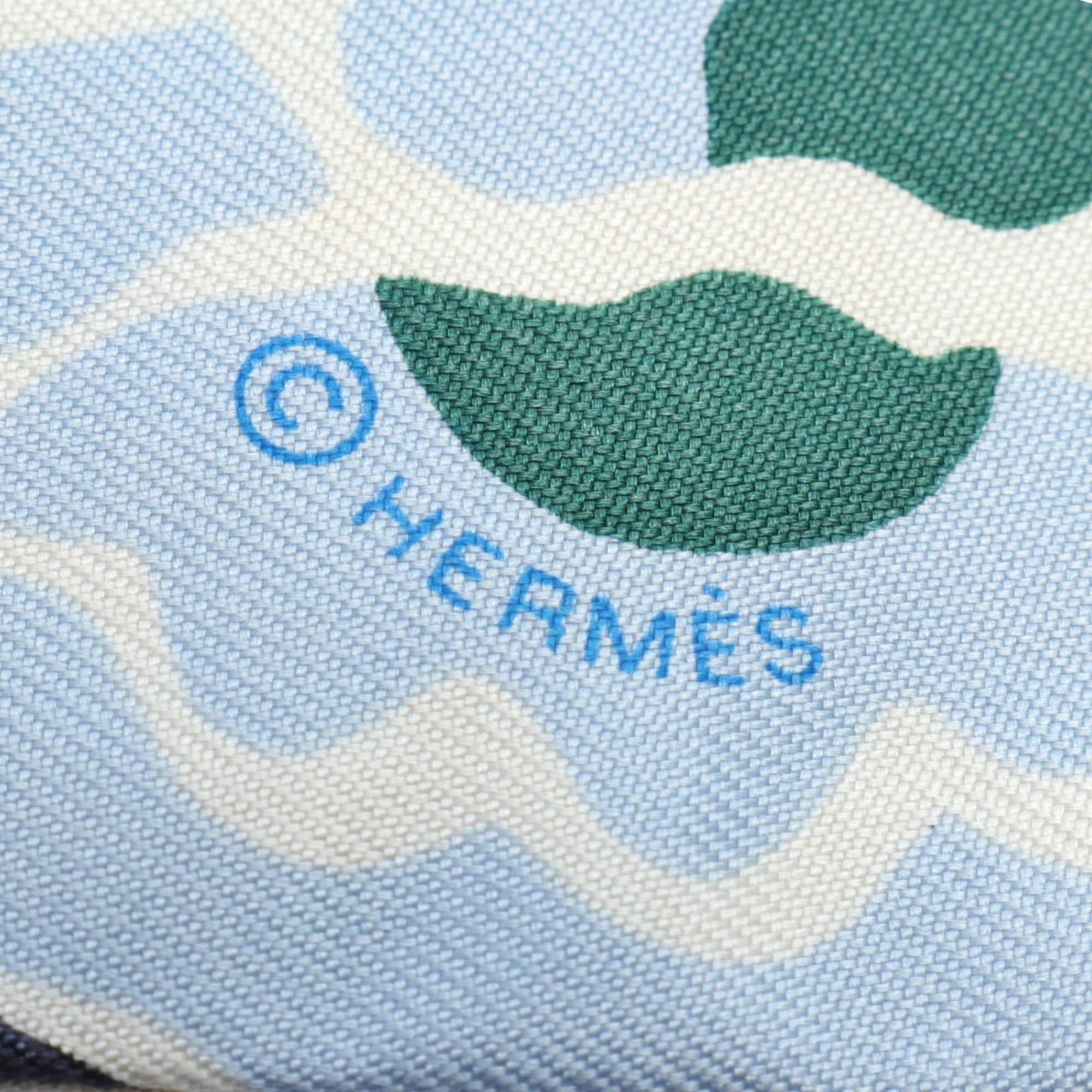 Hermes HERMES Twilly BINGATA Scarf Silk Women's Blue Multicolor