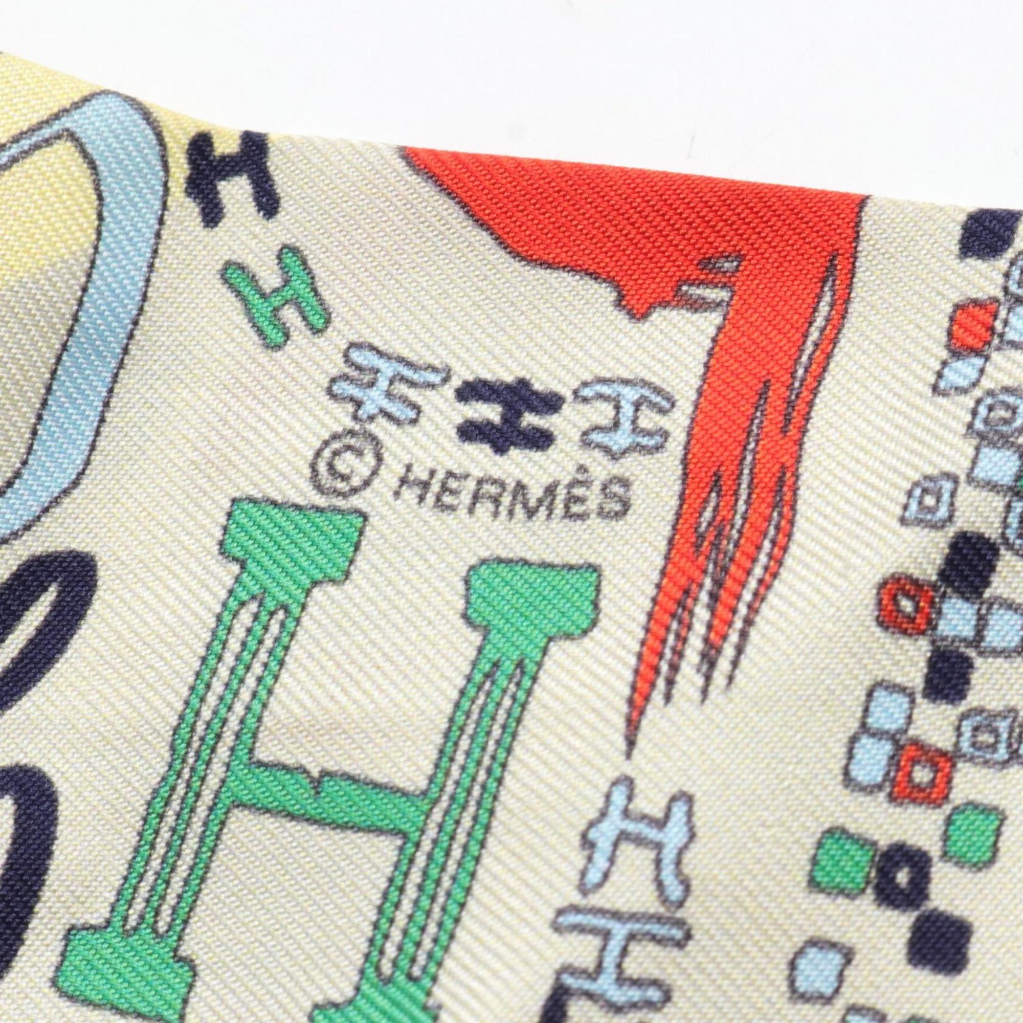 Hermes Twilly 1001H Scarf Silk Women's Yellow Multicolor