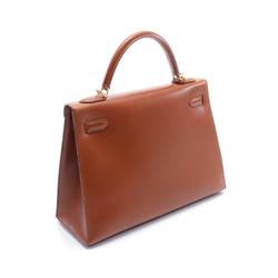 Hermes Kelly 32 Handbag Bag Calfskin (Cowhide) Boxcalf Women's Brown 020069CK