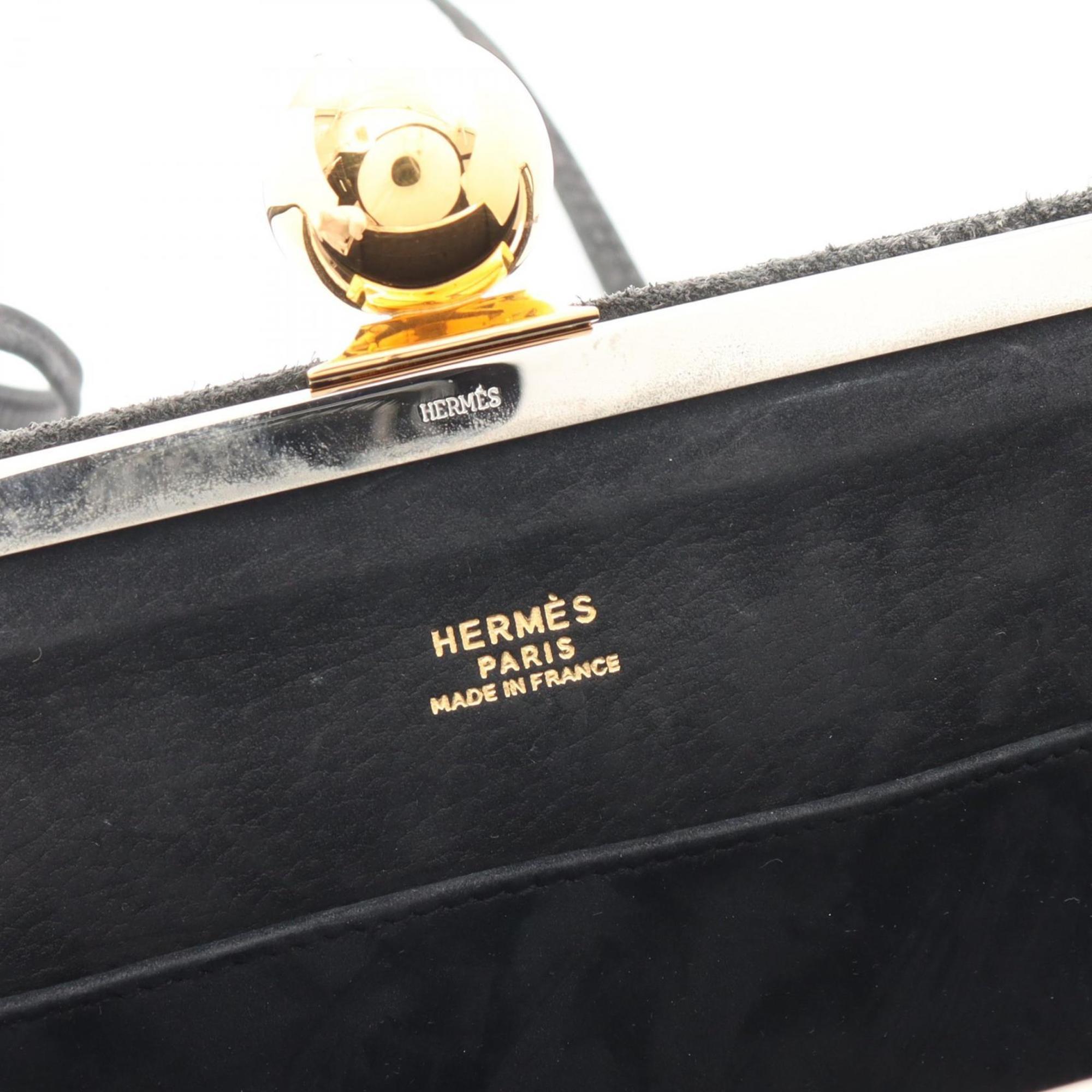 Hermes HERMES Sac Amaris Shoulder Bag Dobris Women's Black Grey