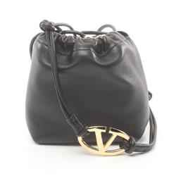 Valentino Pouf Bucket Bag Shoulder Leather Women's Black 4W0P0AC3ZFJ0NO