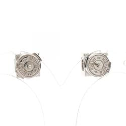 Hermes HERMES Cage d'Ache H Cube Earrings Stainless Steel Women's Pink Silver