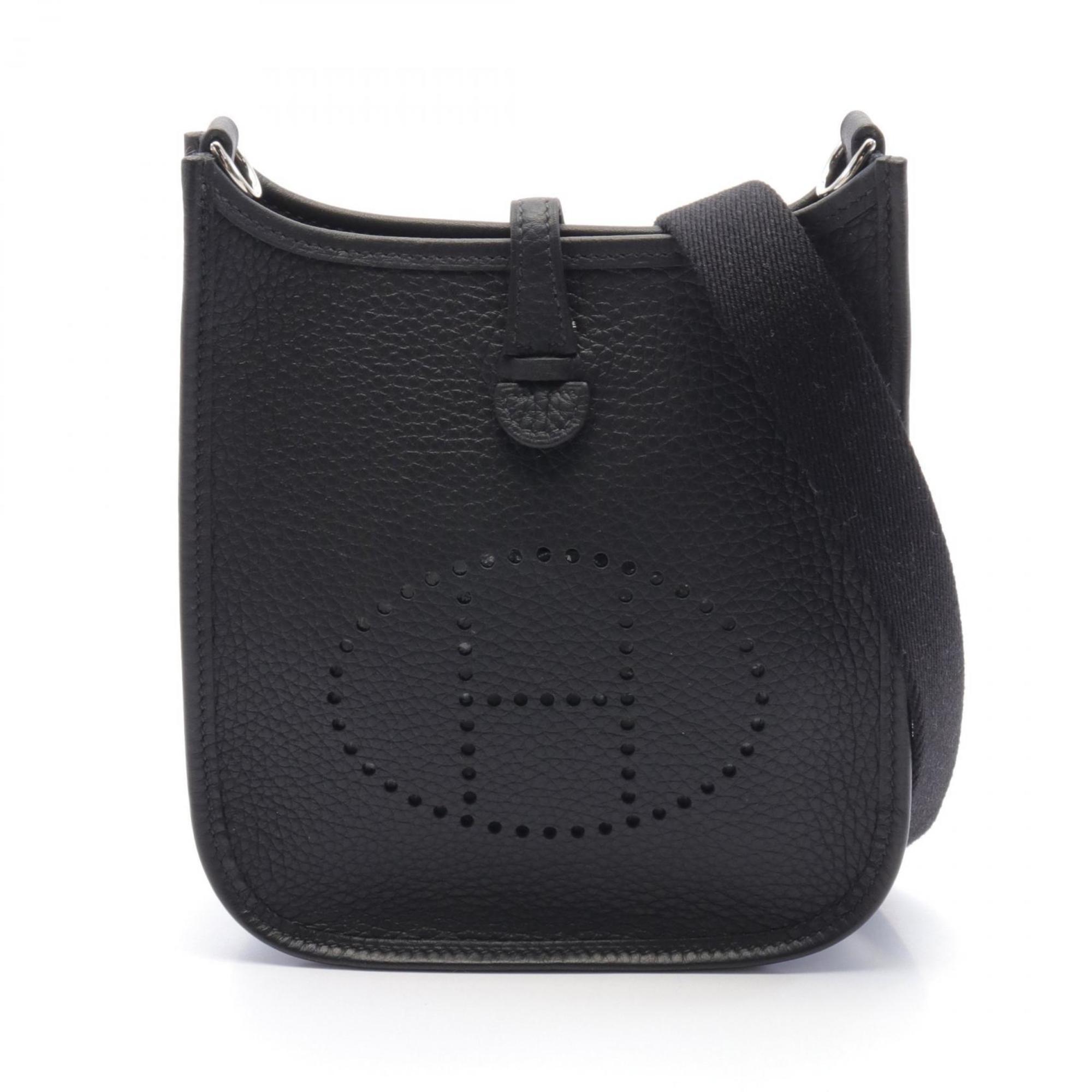 Hermes HERMES Evelyn TPM Shoulder Bag Taurillon Clemence Women's Black