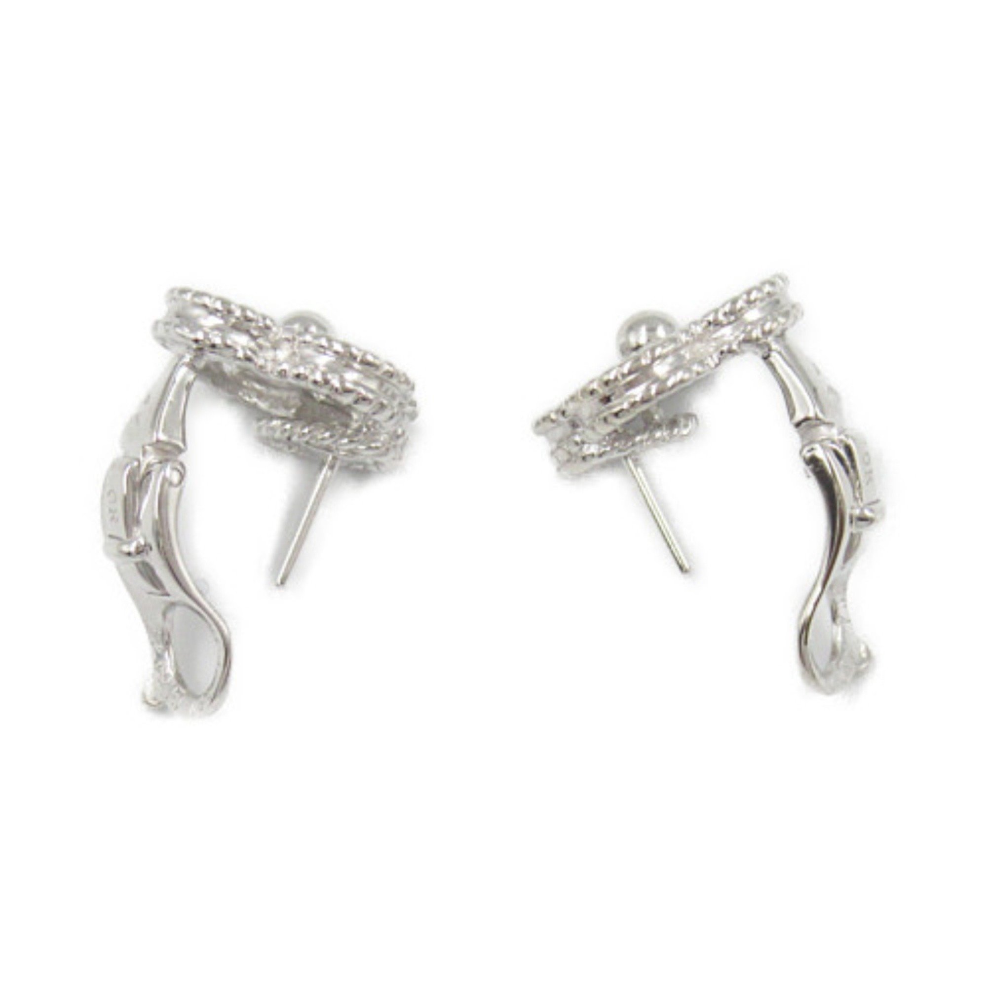 Van Cleef & Arpels Alhambra Earrings Diamond K18WG (White Gold) Ladies Clear