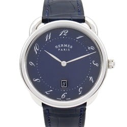 Hermes HERMES Arceau Wristwatch Stainless Steel Leather Men's Blue AR7Q.810