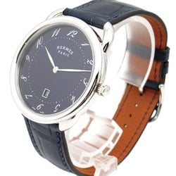 Hermes HERMES Arceau Wristwatch Stainless Steel Leather Men's Blue AR7Q.810