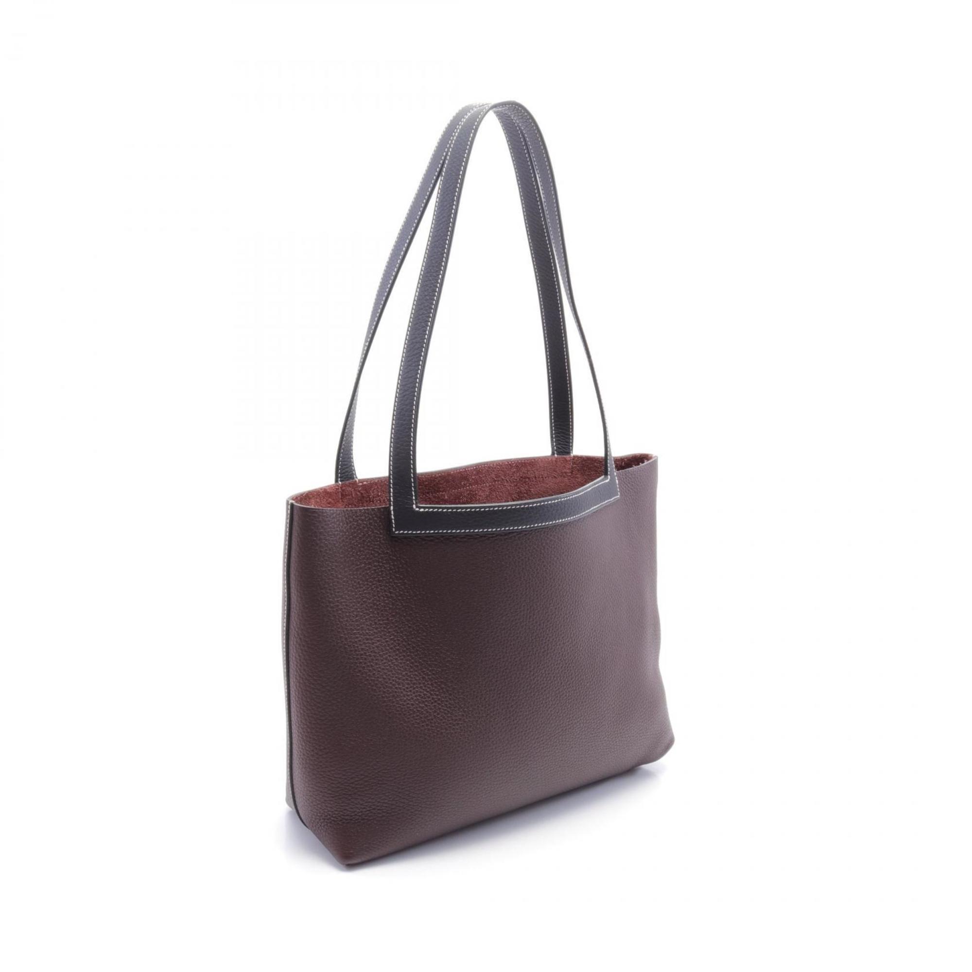 Hermes HERMES Cabas Serie 31 Tote Bag Taurillon Clemence Women's Brown Navy