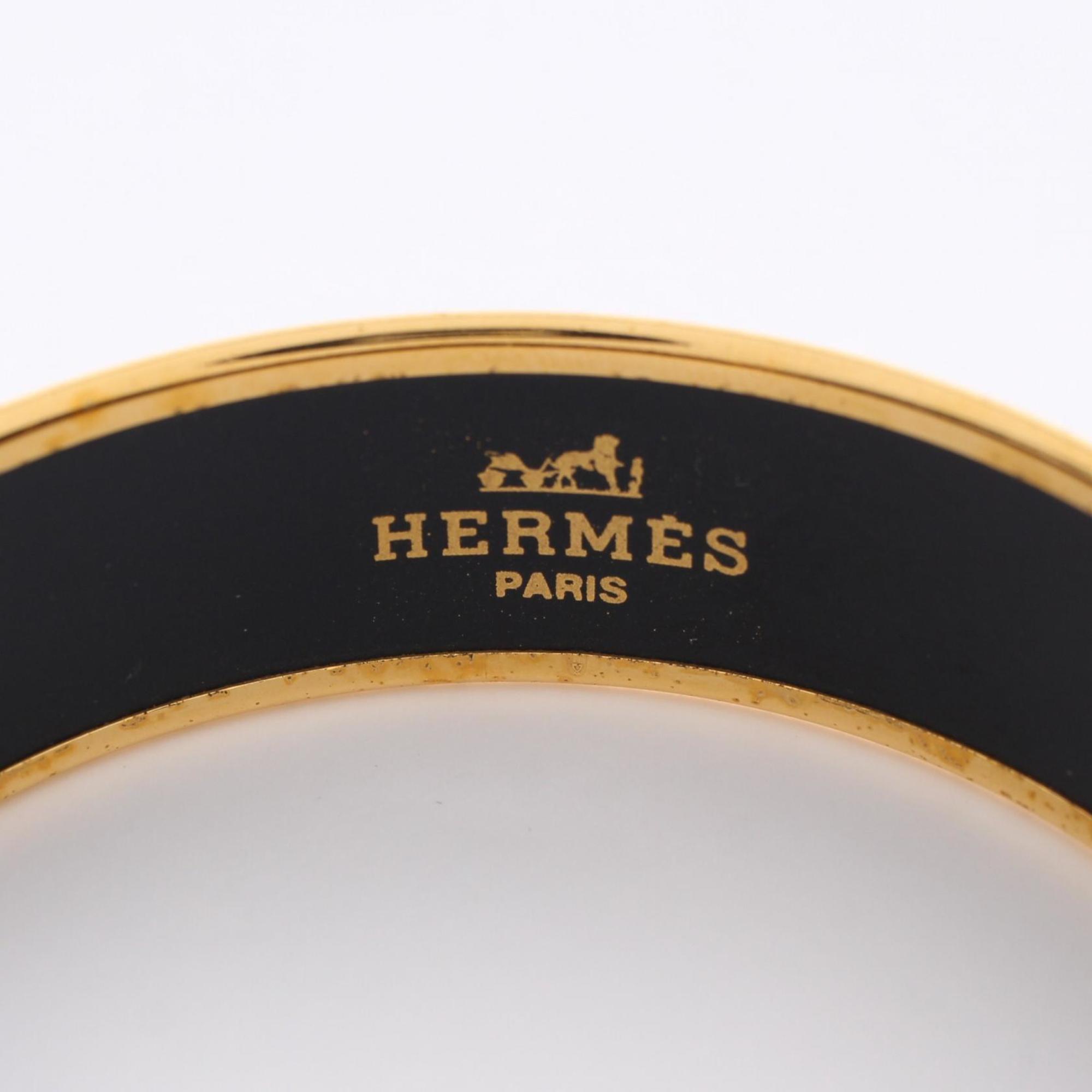 Hermes HERMES Emaille GM Bangle GP (Gold Plated) Cloisonne Women's Blue Multicolor