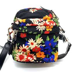 Miu Miu Miu Flora Shoulder Bag Black Multicolor Flower Crossbody Pochette Women's Canvas MIUMIU 5BH158