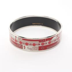 Hermes GM enamel bangle in stainless steel and cloisonne for women red multi-color