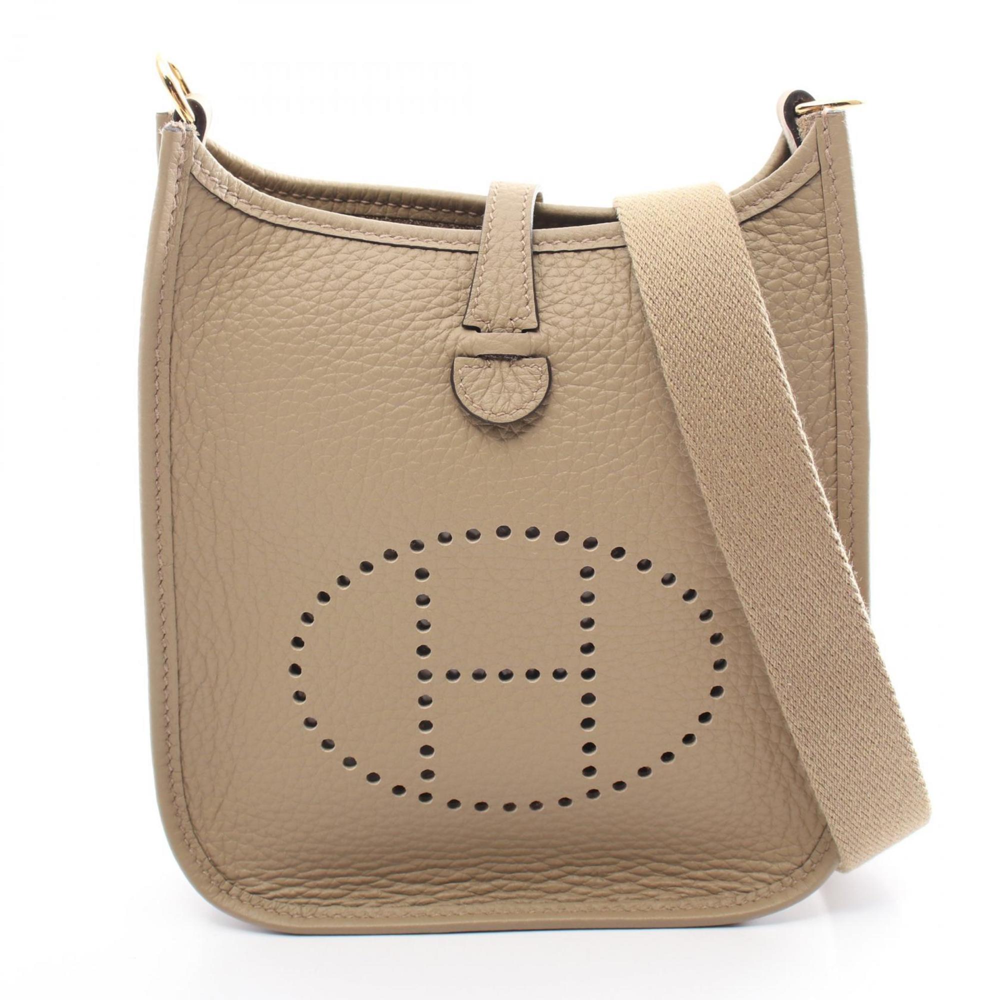 Hermes HERMES Evelyn TPM Beige Marfa Shoulder Bag Taurillon Clemence Women's 069426CC