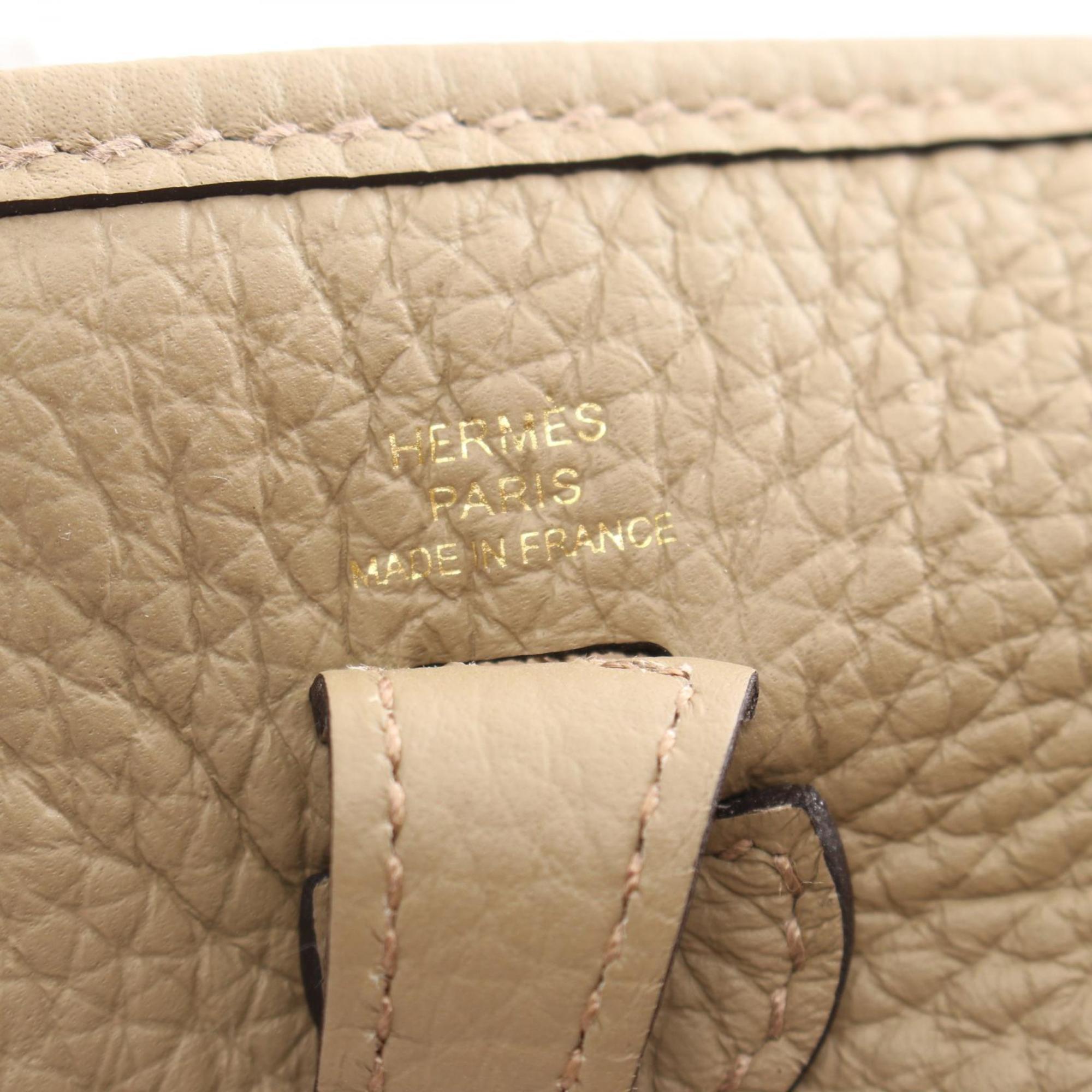 Hermes HERMES Evelyn TPM Beige Marfa Shoulder Bag Taurillon Clemence Women's 069426CC