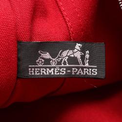 Hermes Sac Deauville MM Tote Bag Canvas Women's Red