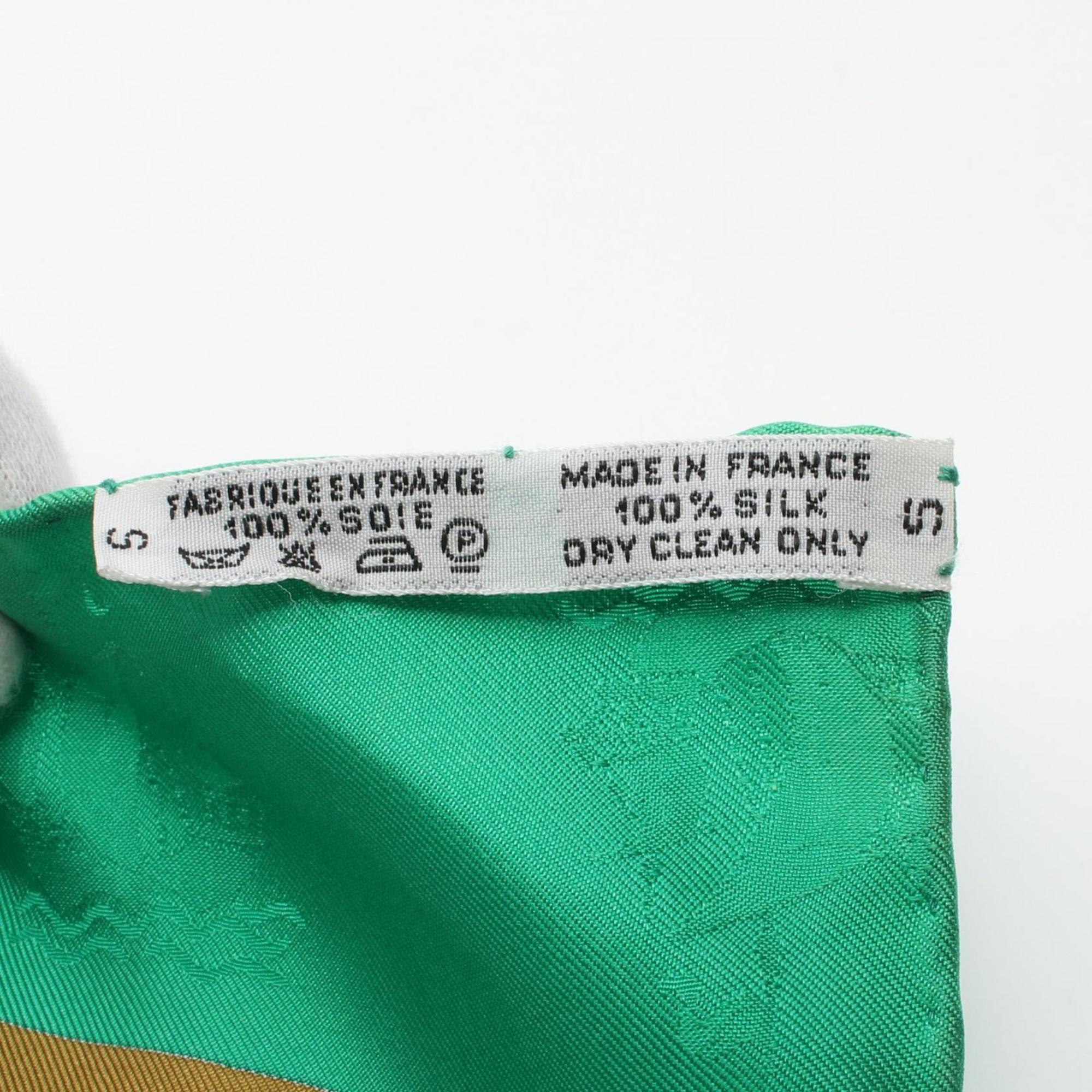 Hermes HERMES Carré 90 Christophe Colomb decouvre 1 Amerique 12 Octobre 1492 Scarf Silk Women's Green Multicolor