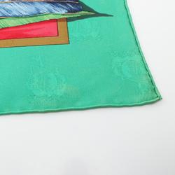 Hermes HERMES Carré 90 Christophe Colomb decouvre 1 Amerique 12 Octobre 1492 Scarf Silk Women's Green Multicolor