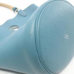 Hermes HERMES Manjoire MM Shoulder Bag Taurillon Clemence Women's Blue