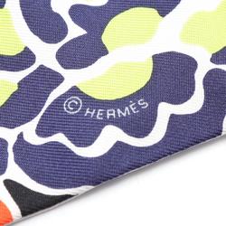 Hermes HERMES Twilly Bingata Scarf Silk Women's Black Multicolor