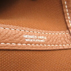 Hermes HERMES Garden GM Gold Bag Leather Fabric Negonda Toile Officier Men's Women's Brown