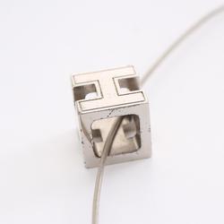 Hermes HERMES CAGE d'Ache H Cube Necklace Stainless Steel Women's Silver White