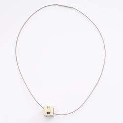 Hermes HERMES CAGE d'Ache H Cube Necklace Stainless Steel Women's Silver White