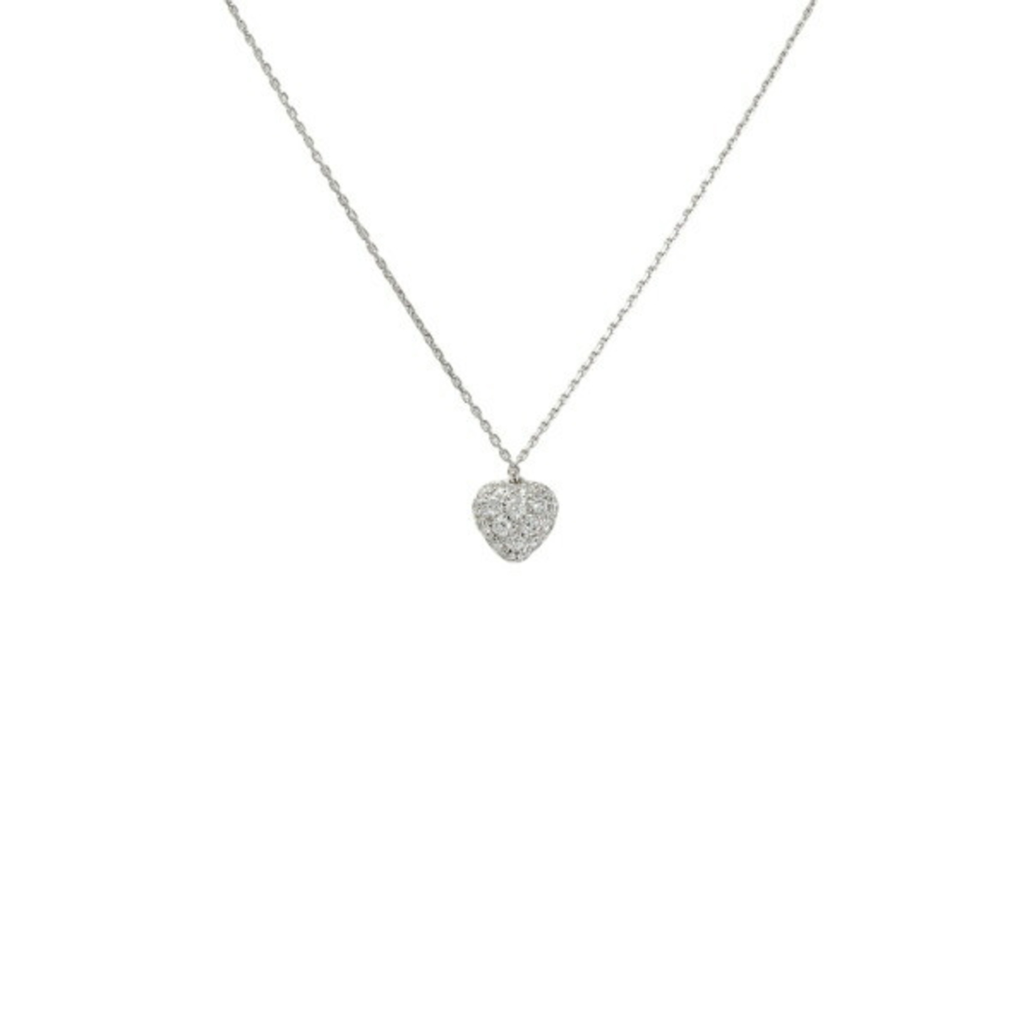 Cartier C Heart Pavé K18WG White Gold Necklace