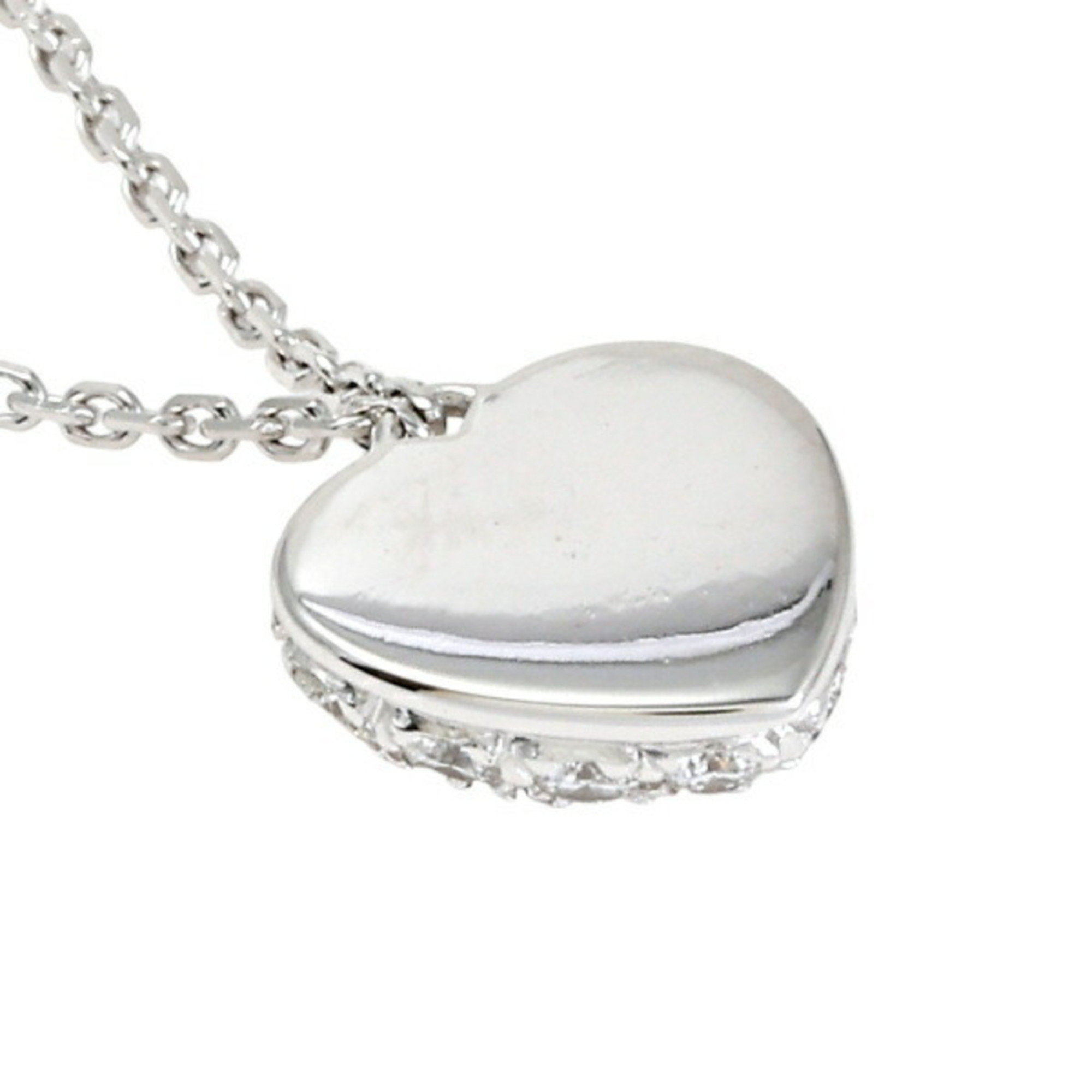 Cartier C Heart Pavé K18WG White Gold Necklace