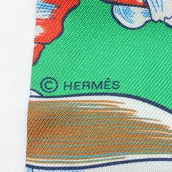 Hermes Twilly Dress Code Scarf Silk Women's Green Multicolor