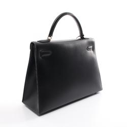 Hermes Kelly 32 Handbag Bag Calfskin (Cowhide) Boxcalf Women's Black